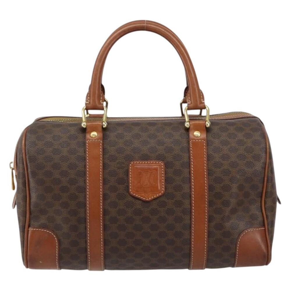 CELINE Macadam Canvas Hand Bag PVC Leather Brown Gold Auth ka572 - Picture 13 of 16